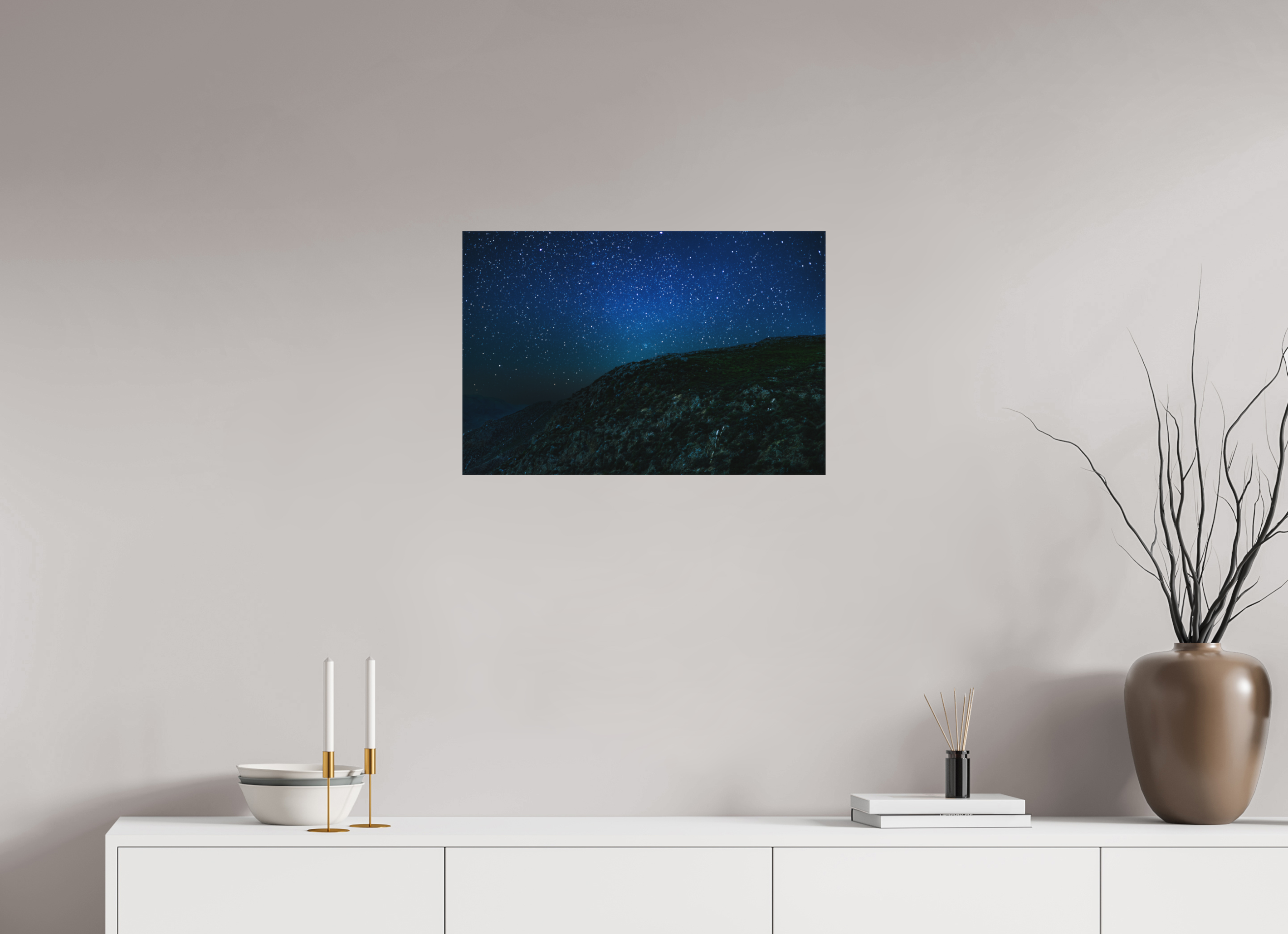 24 x 16″, Textile Print on Stretcher Frame Mount Laguna Night Scape