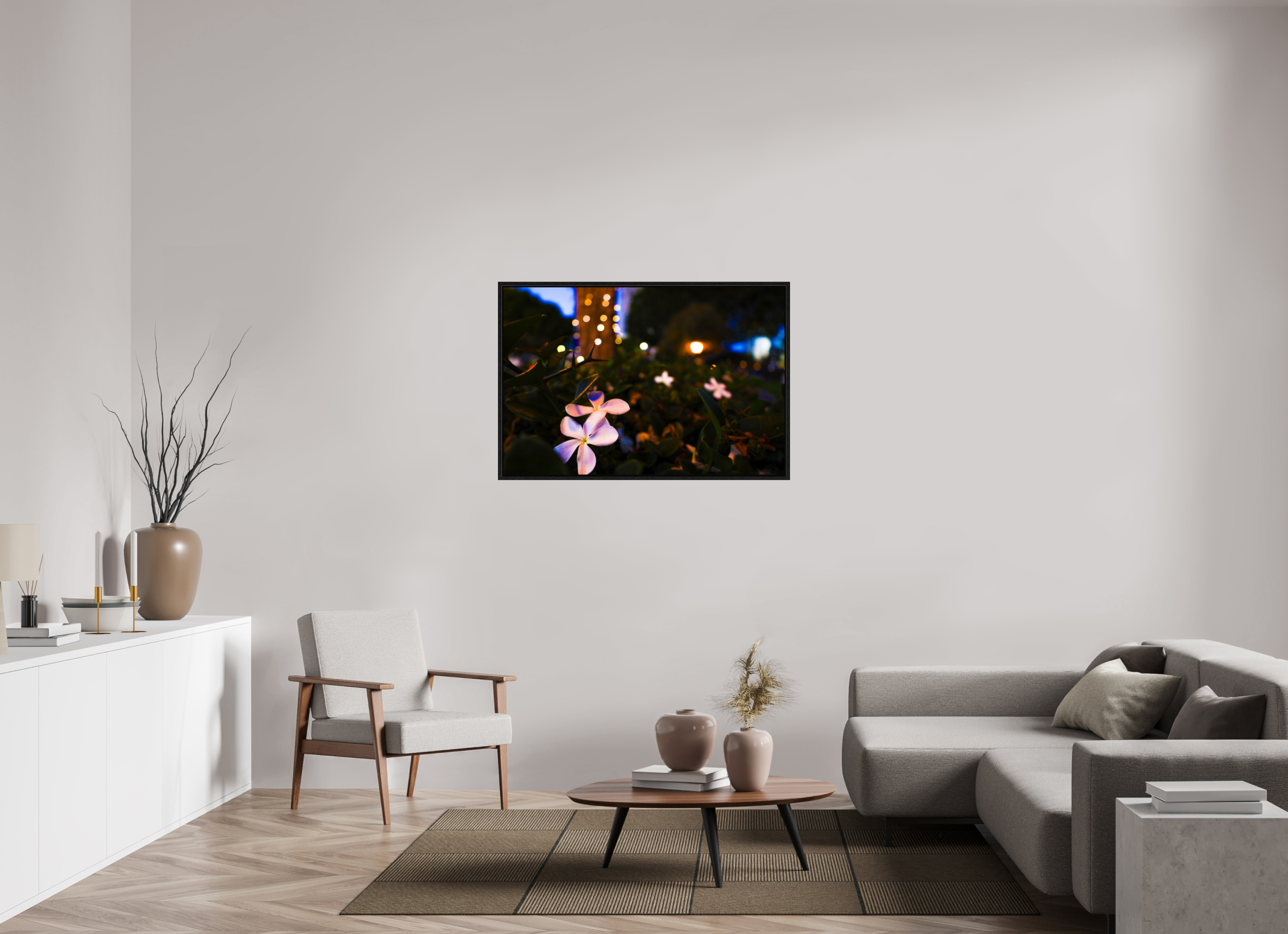45 x 30″, Floater Frame Plumeria