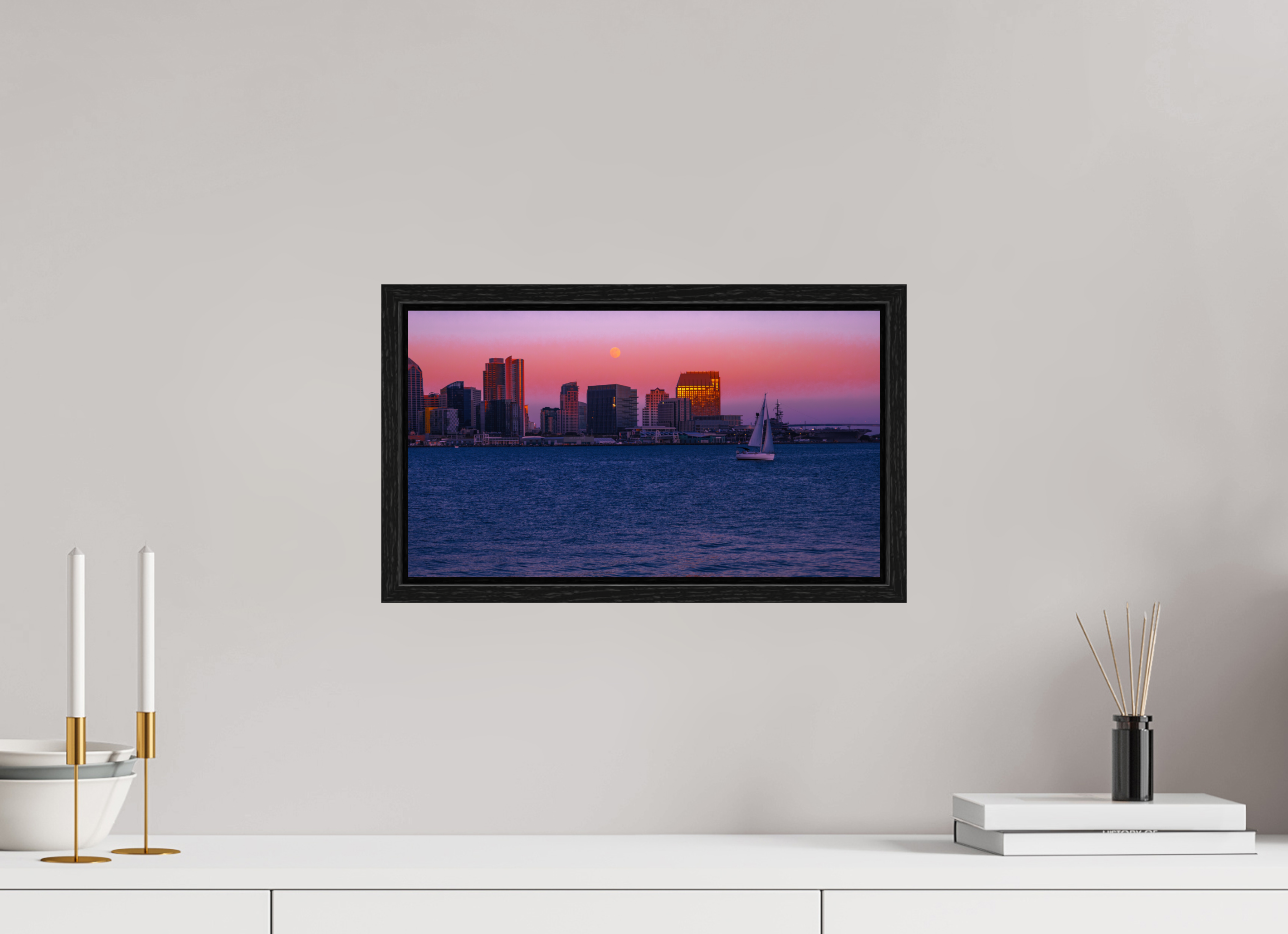 16 x 9″, Floater Frame Moonrise