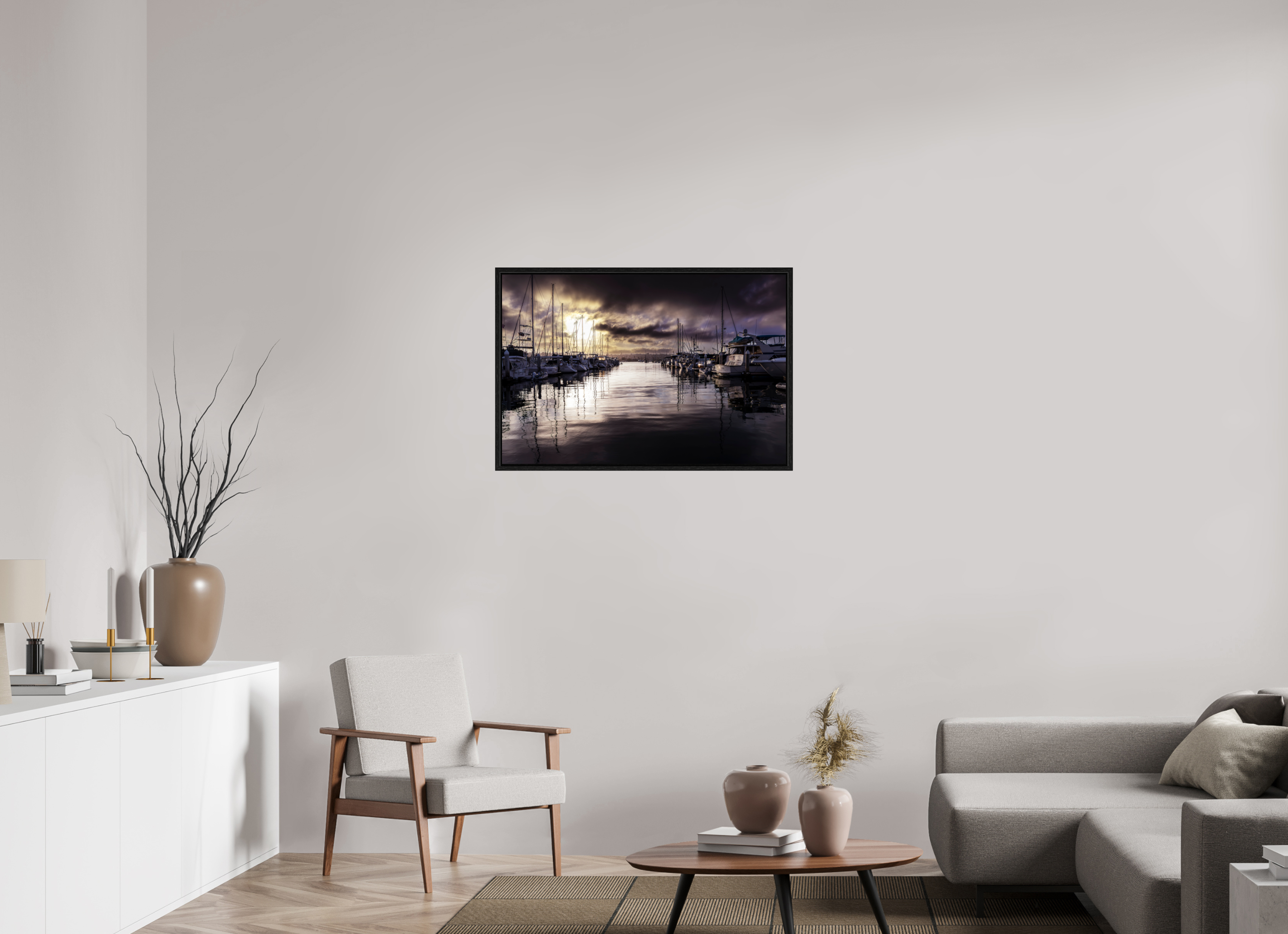 36 x 24″, Floater Frame Eerie Harbor