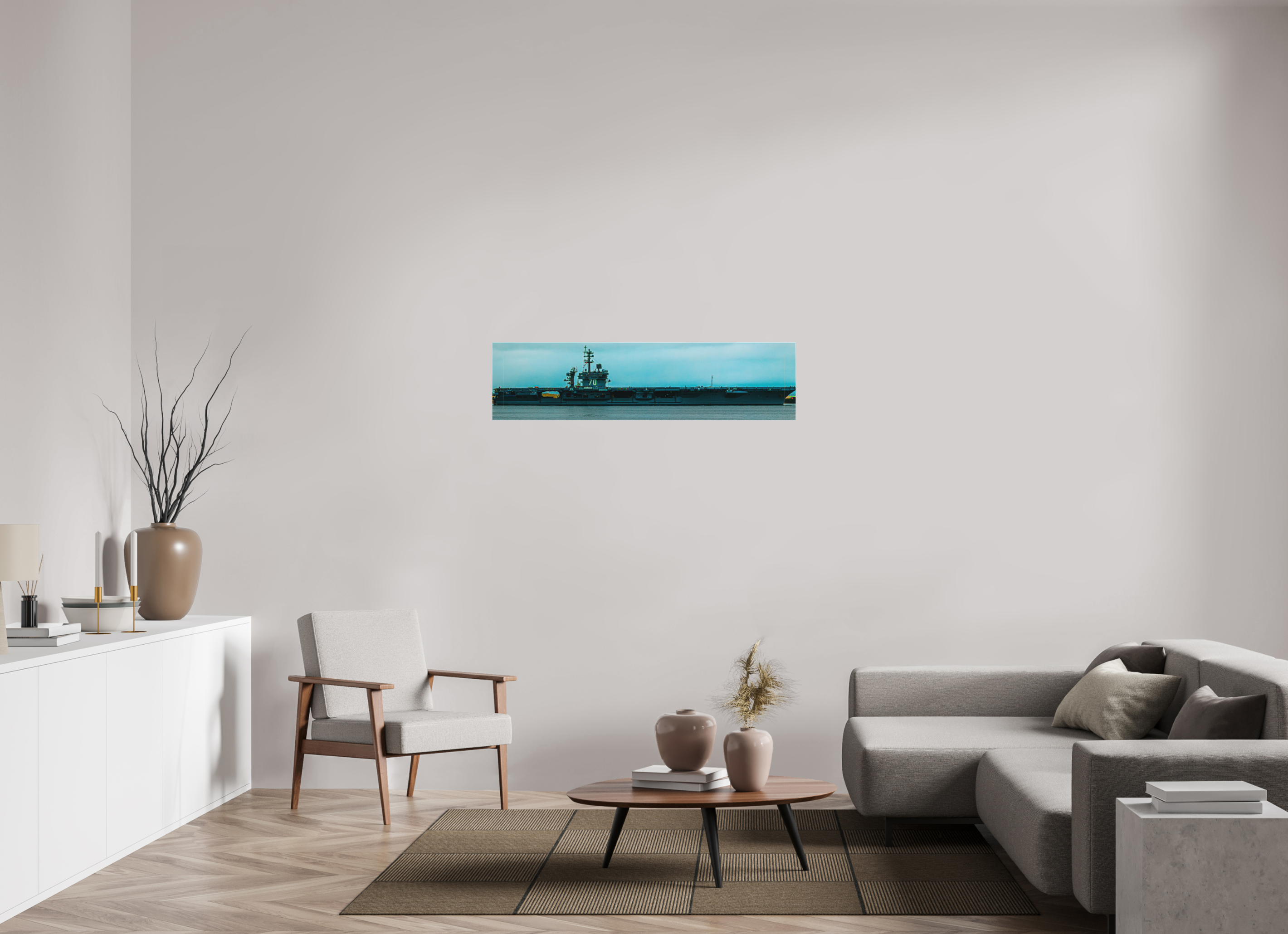 48.3 x 12″, Textile Print on Stretcher Frame USS Carl Vinson