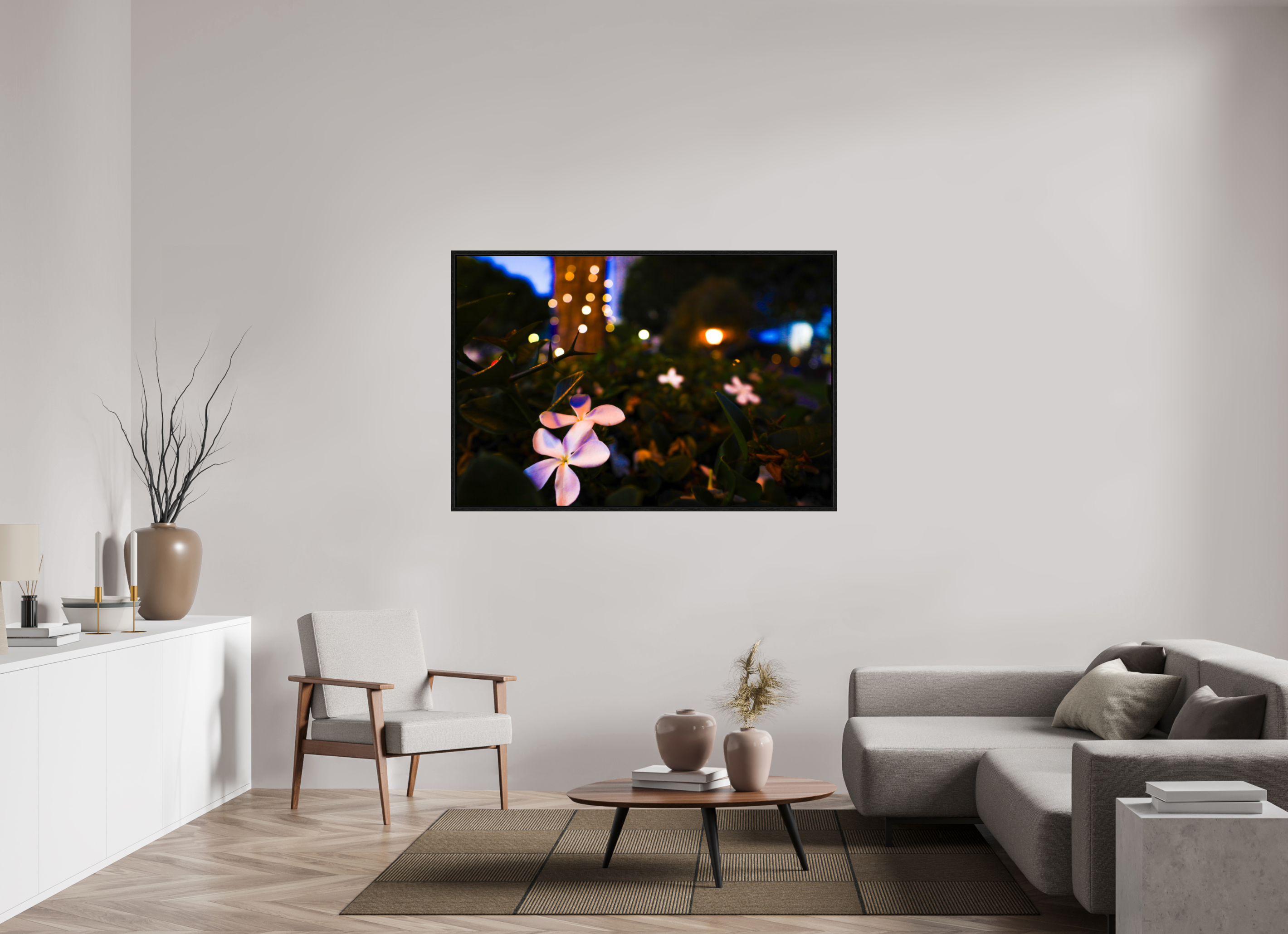 60 x 40″, Floater Frame Plumeria