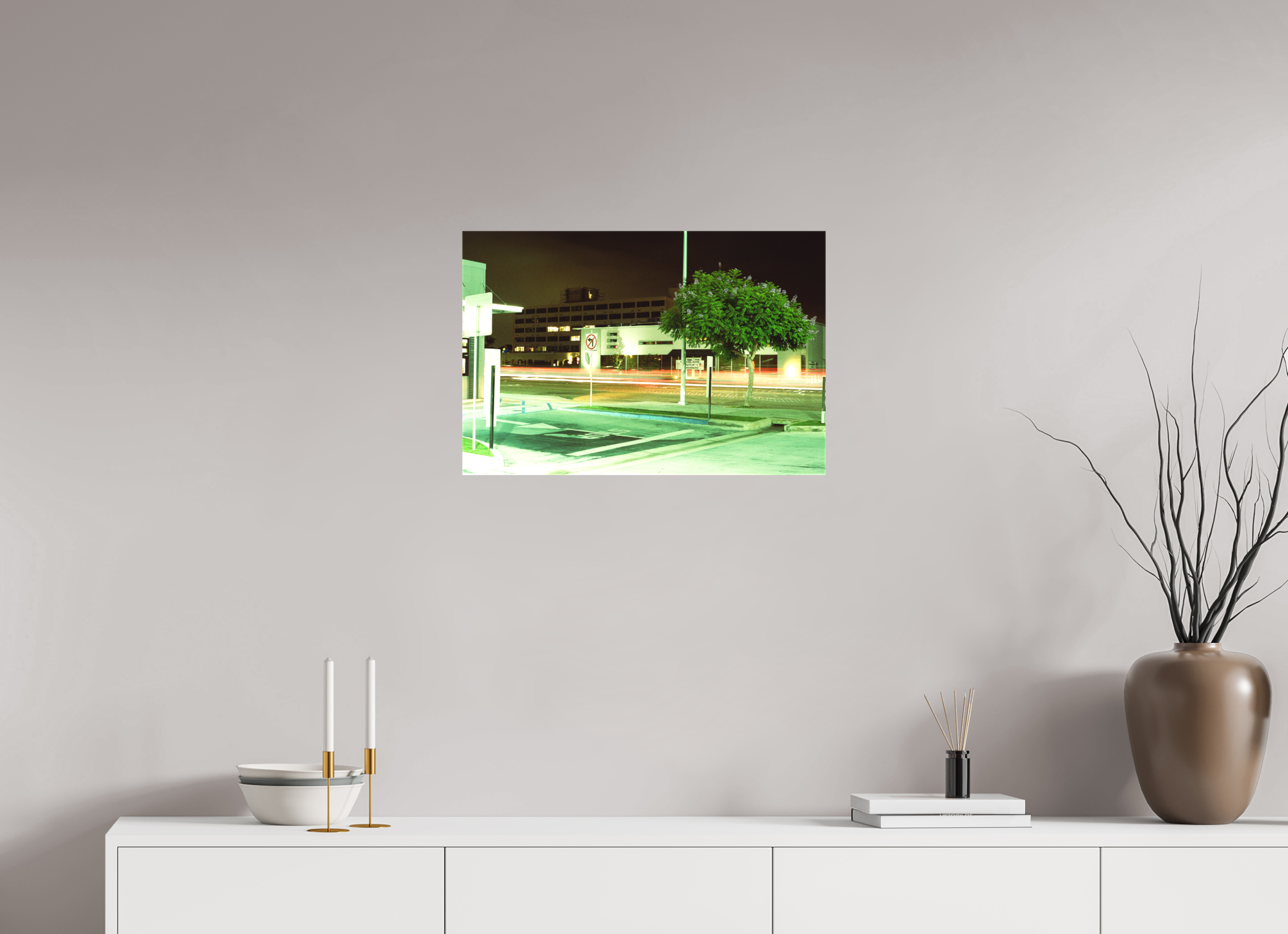 24 x 16″, Textile Print on Stretcher Frame Night Ride
