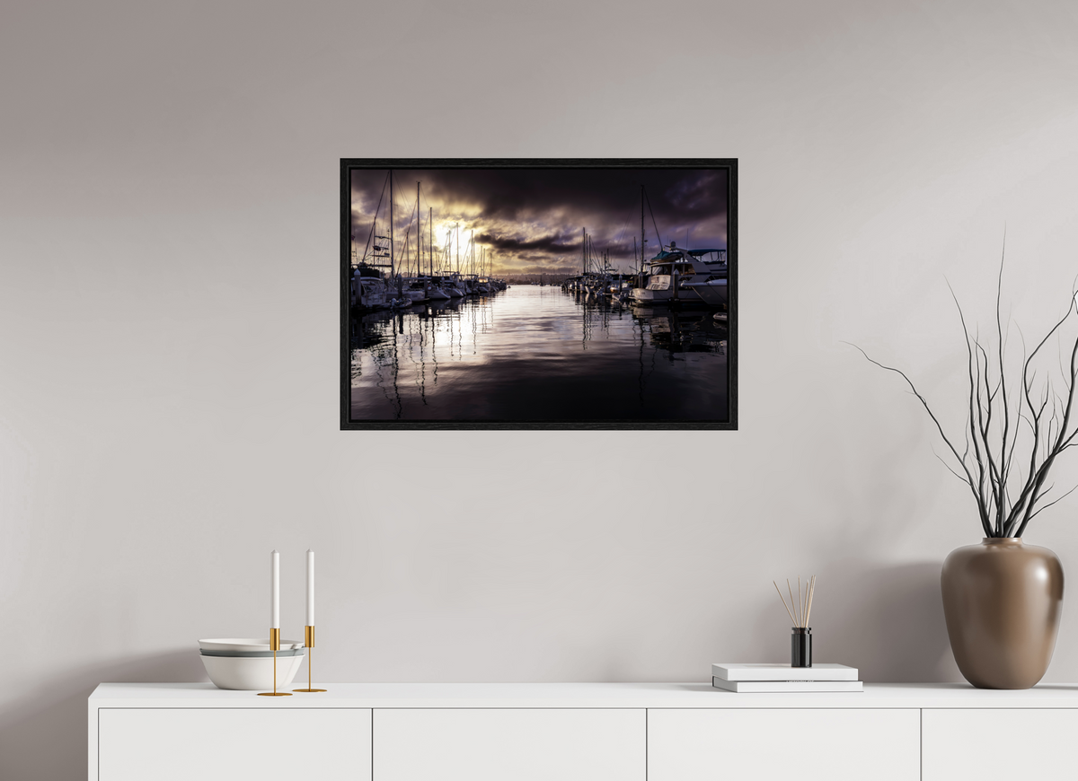 30 x 20″, Floater Frame Eerie Harbor