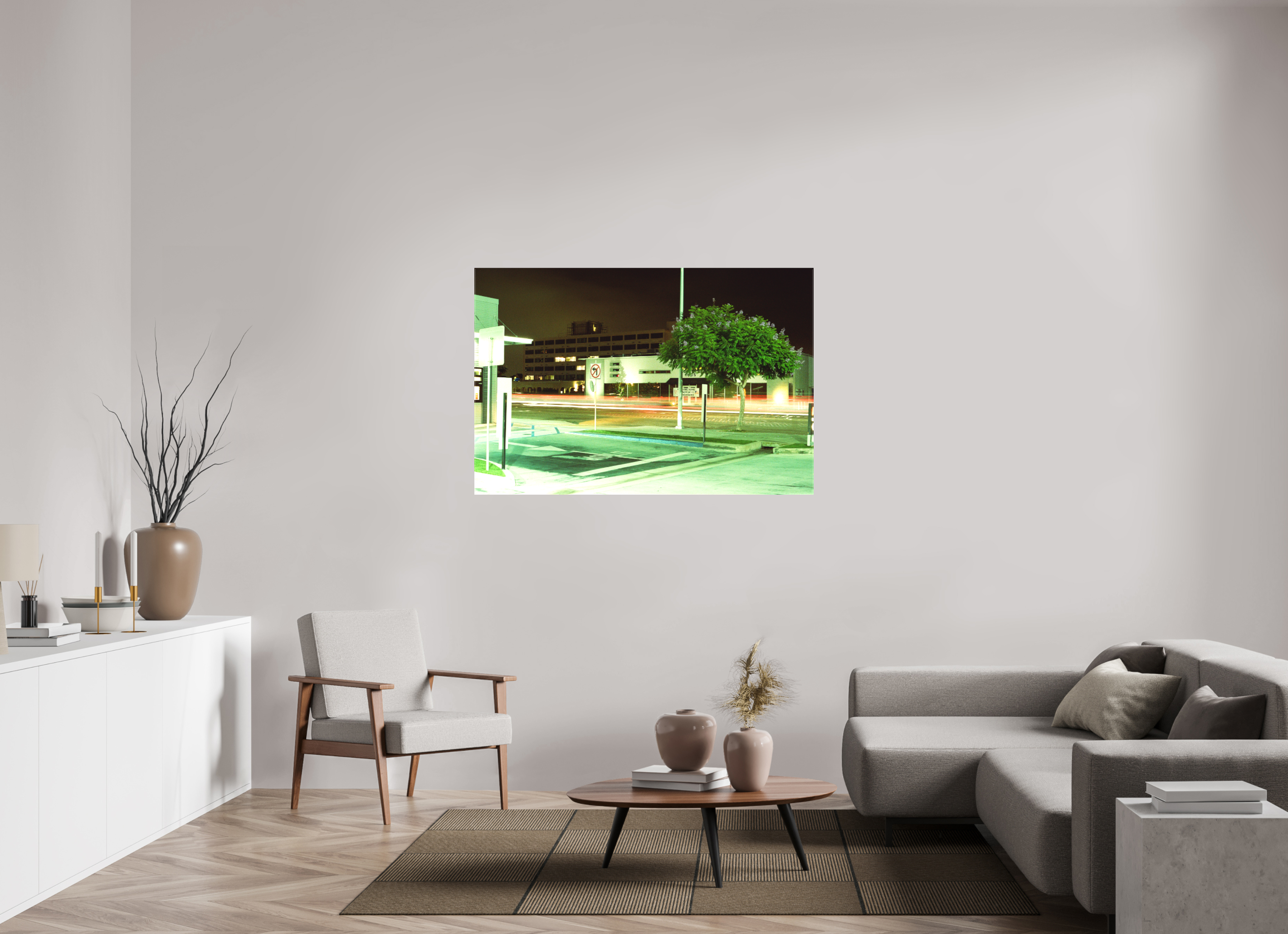 54 x 36″, Textile Print on Stretcher Frame Night Ride