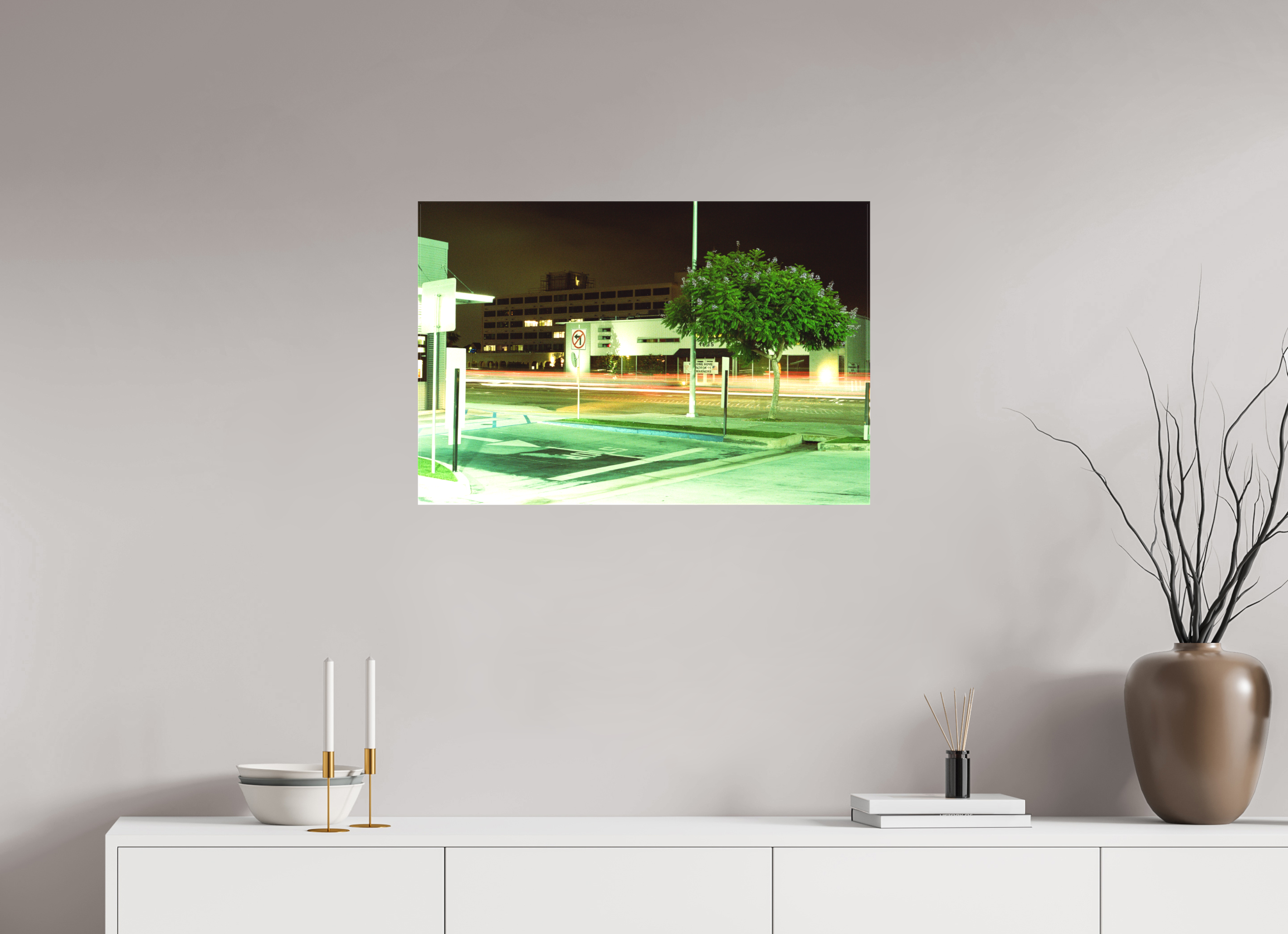 30 x 20″, Textile Print on Stretcher Frame Night Ride