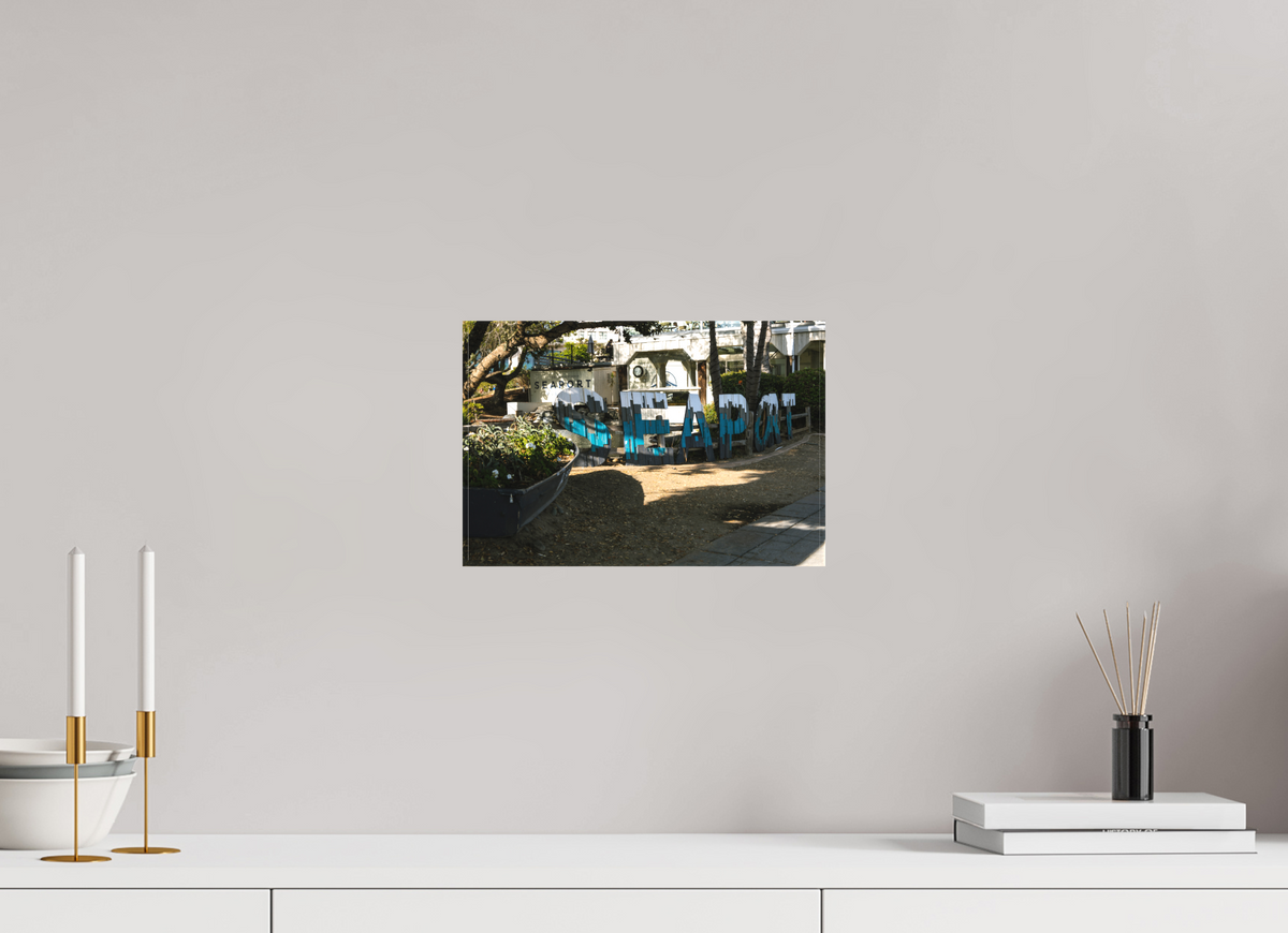 12 x 8″, Textile Print on Stretcher Frame Seaport Sign