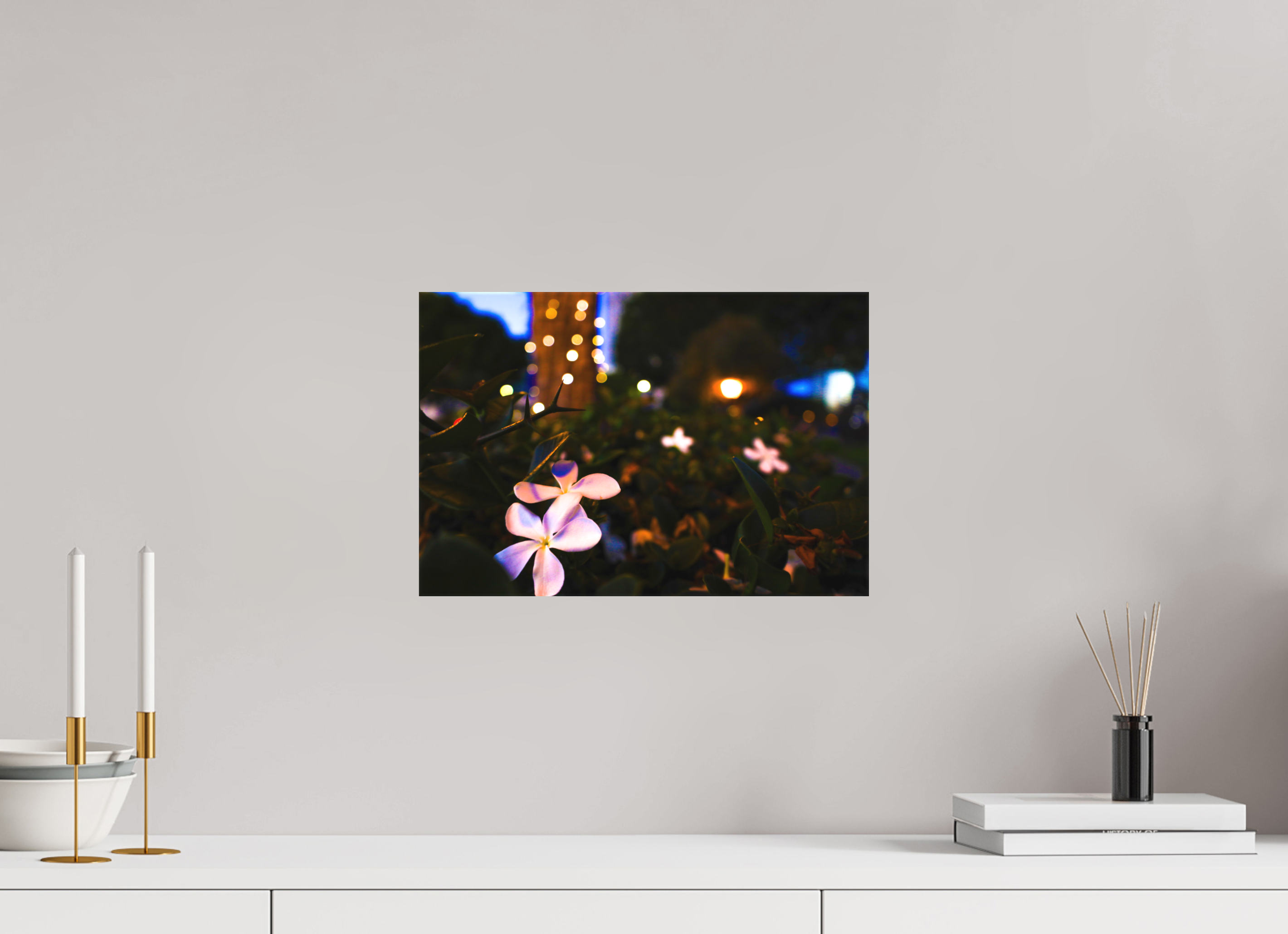 15 x 10″, Textile Print on Stretcher Frame Plumeria