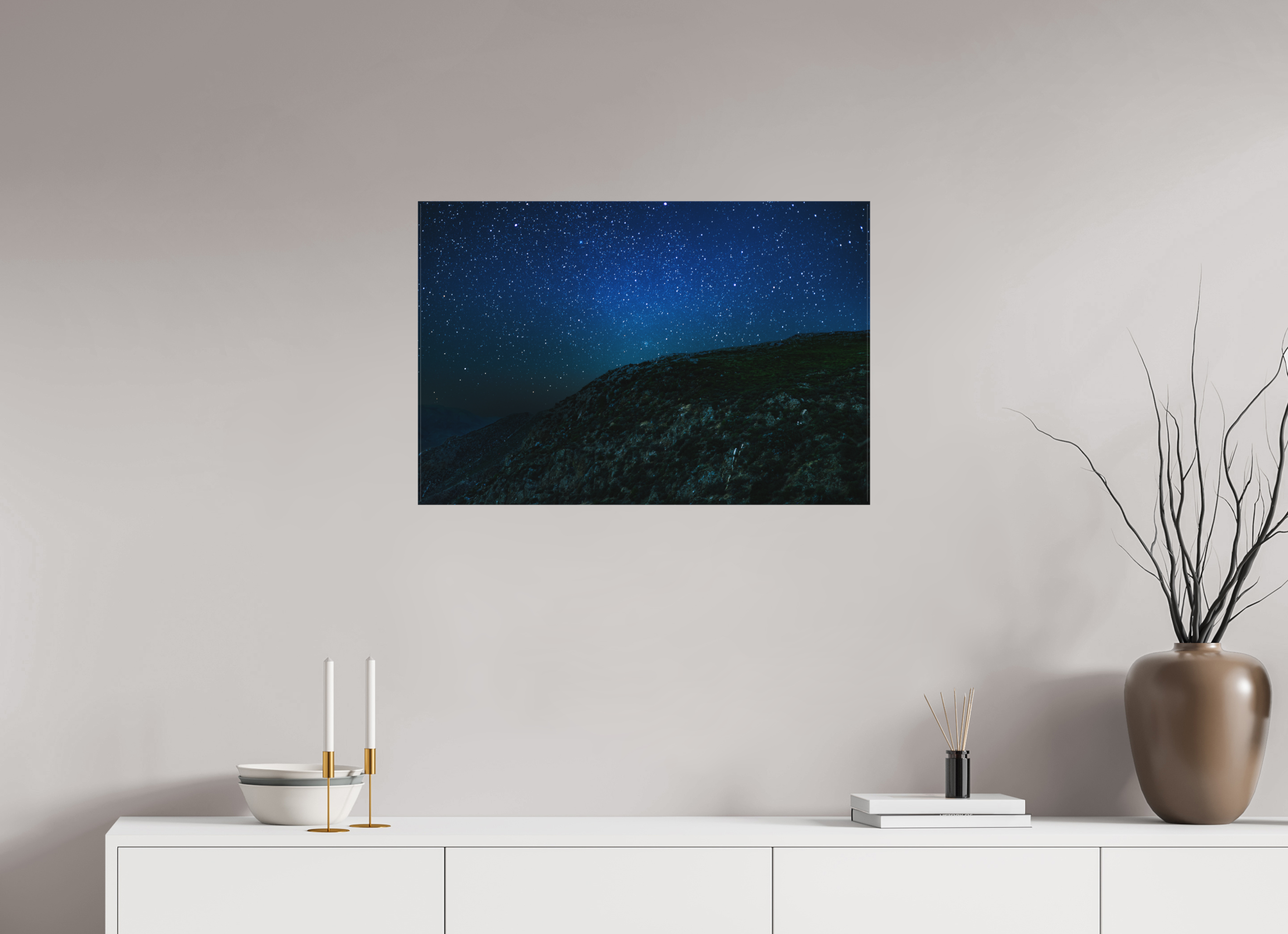 30 x 20″, Textile Print on Stretcher Frame Mount Laguna Night Scape