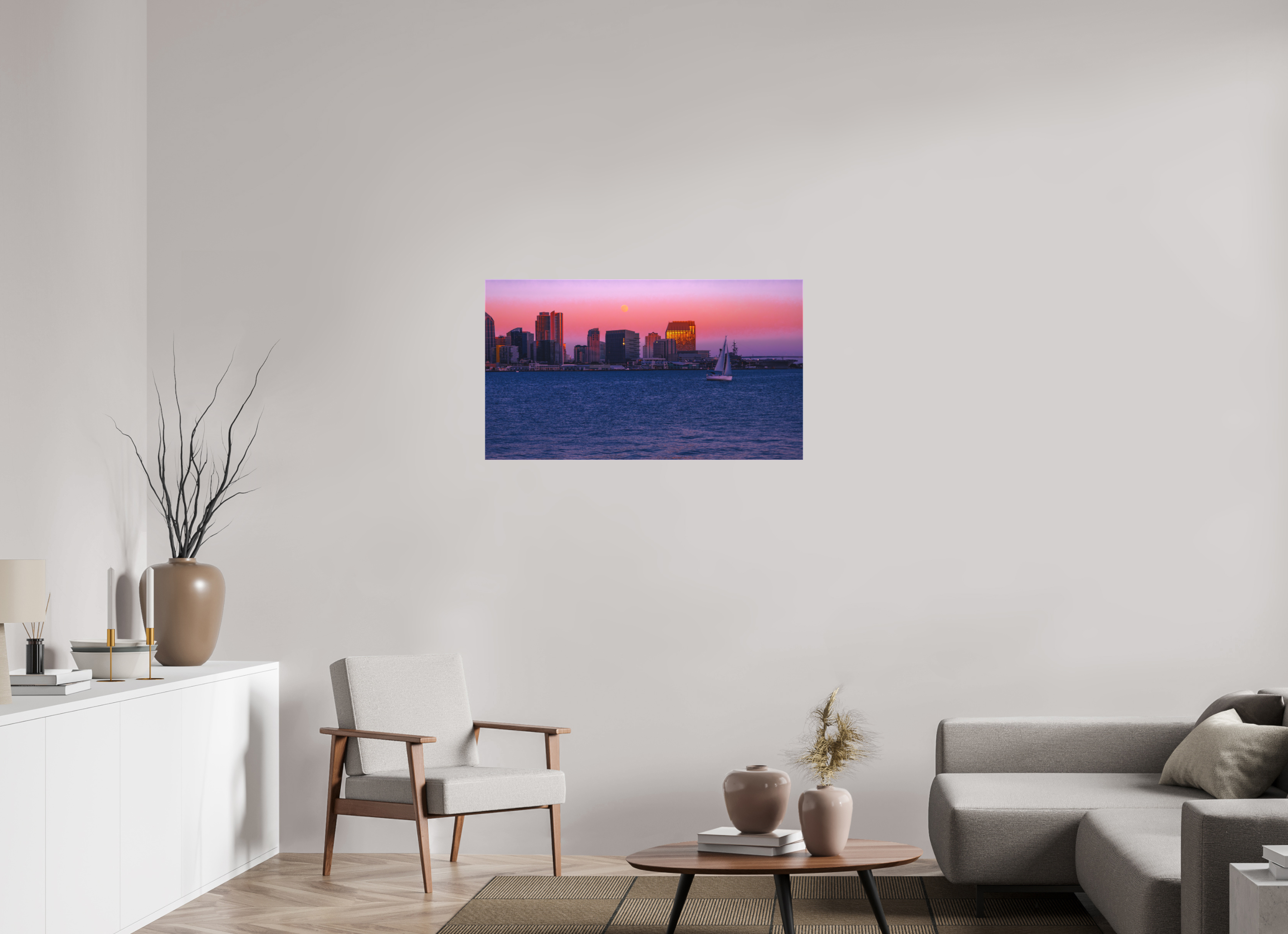 40 x 22.5″, Textile Print on Stretcher Frame Moonrise