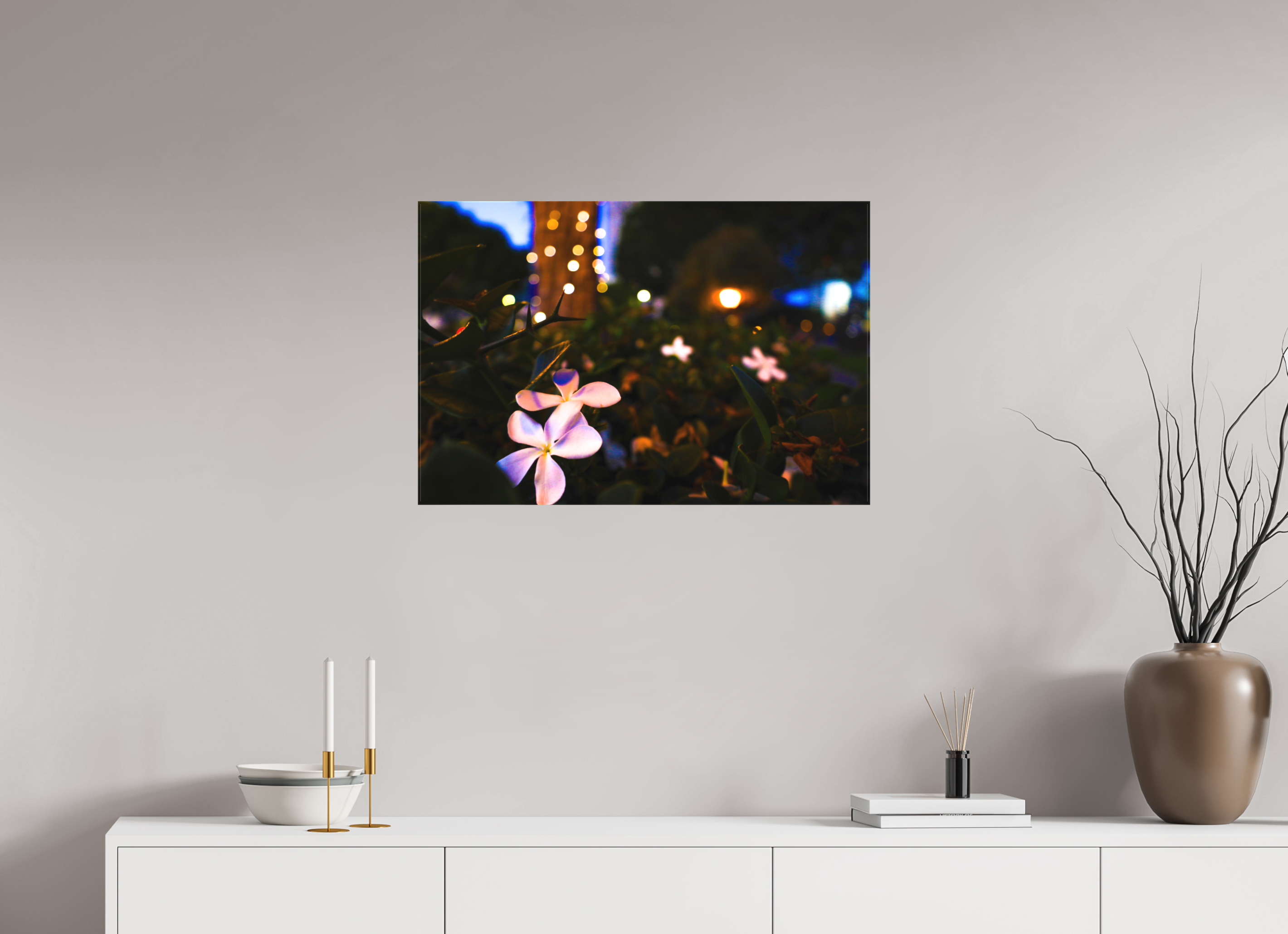 30 x 20″, Textile Print on Stretcher Frame Plumeria