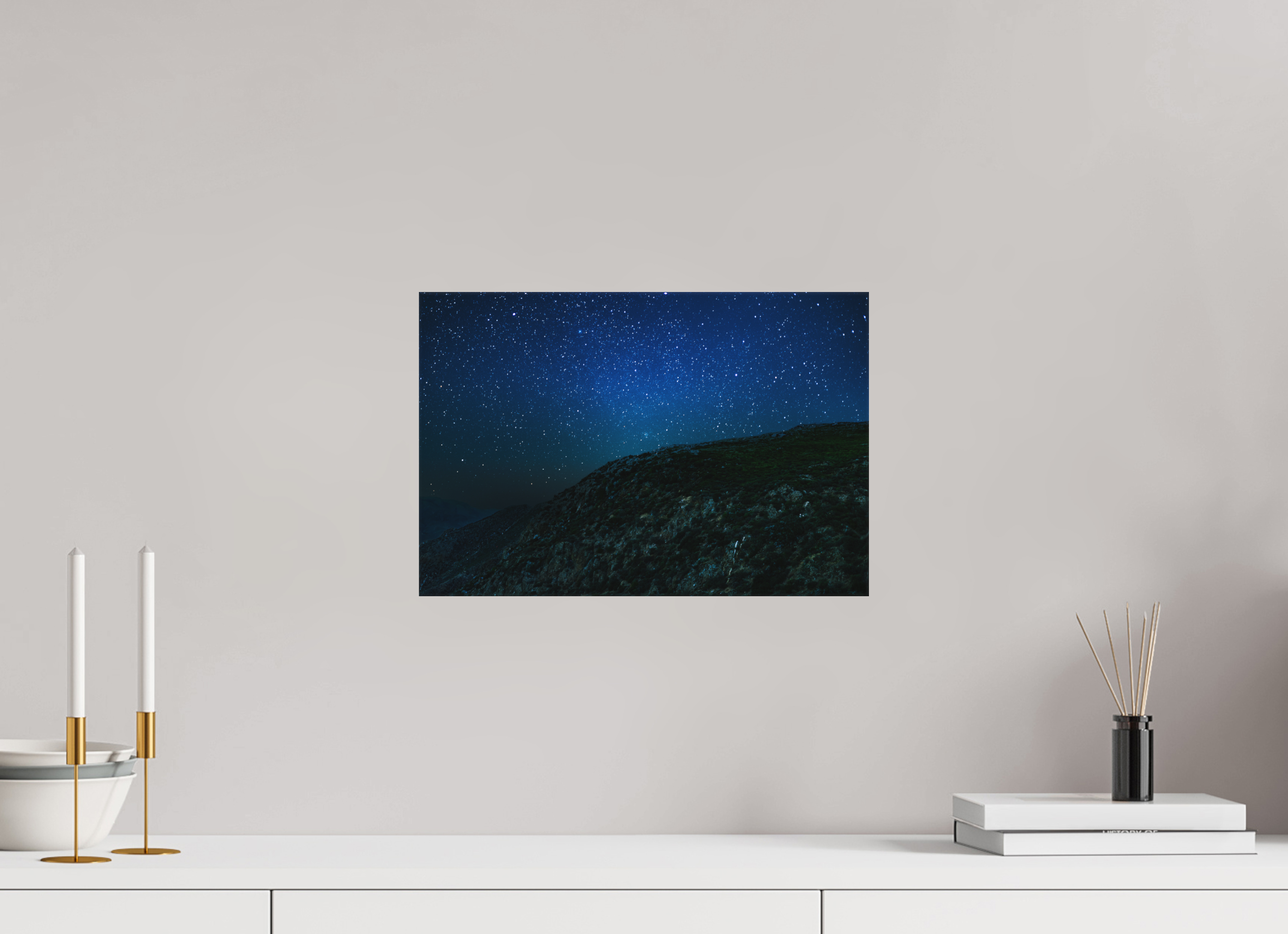 15 x 10″, Textile Print on Stretcher Frame Mount Laguna Night Scape