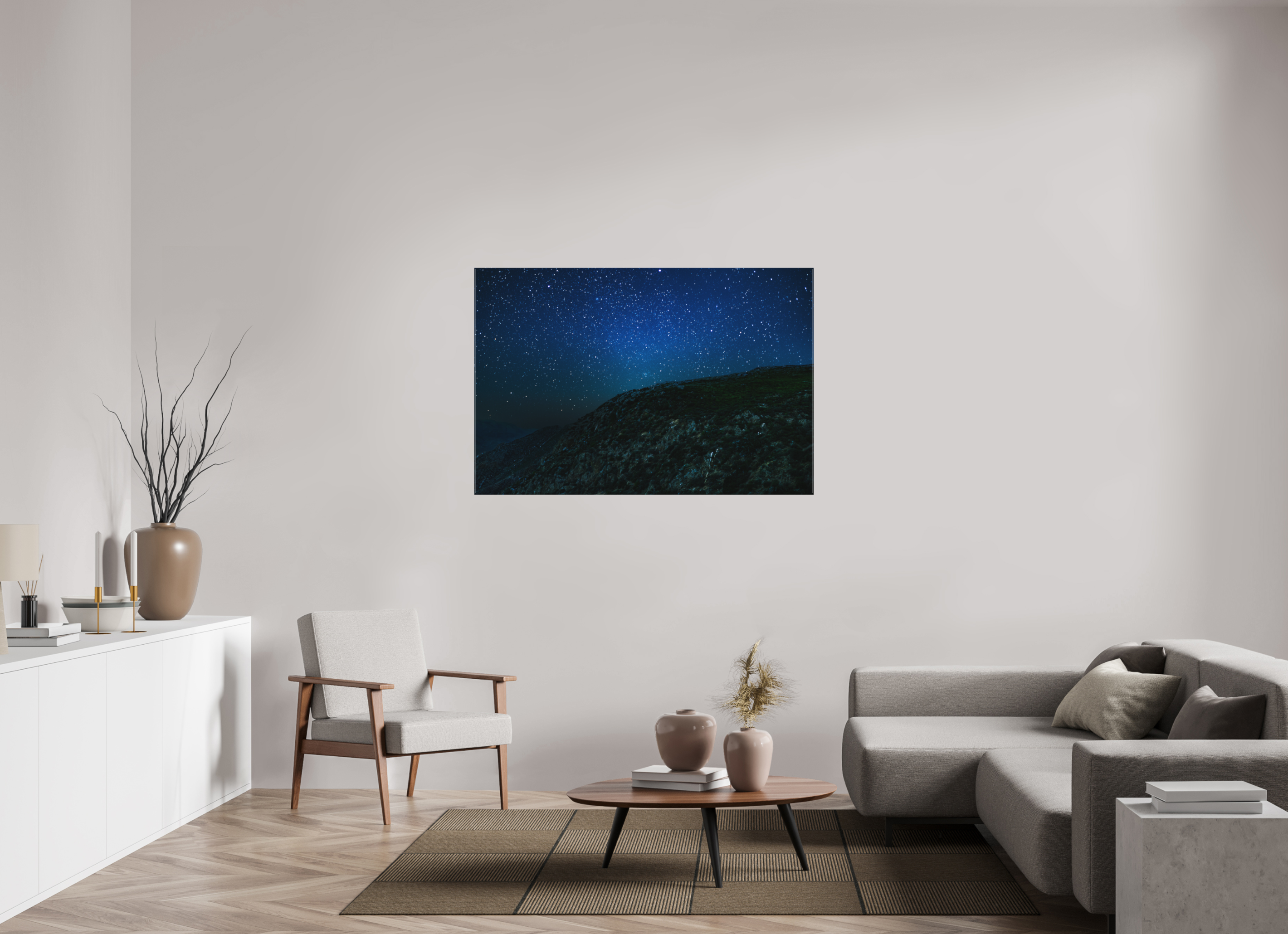 54 x 36″, Textile Print on Stretcher Frame Mount Laguna Night Scape