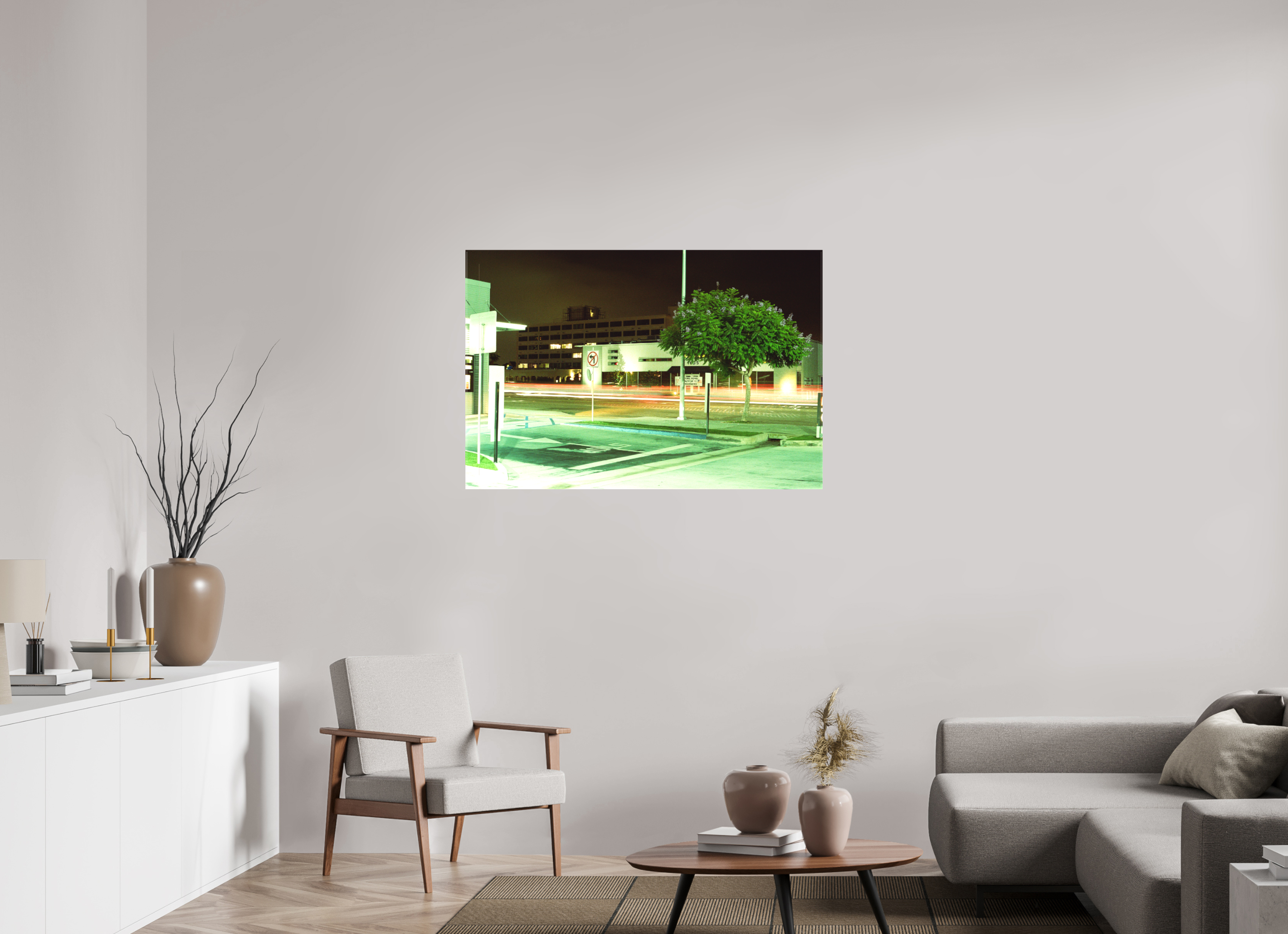 45 x 30″, Textile Print on Stretcher Frame Night Ride